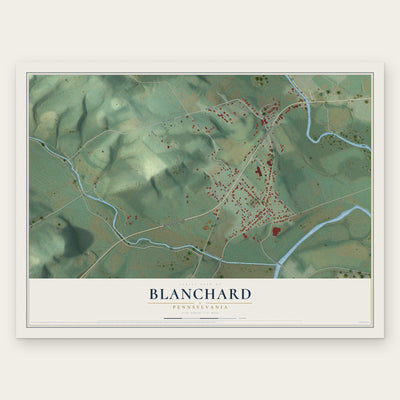 Blanchard, Pennsylvania map print, the full design