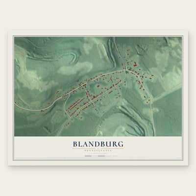 Blandburg, Pennsylvania map print, the full design