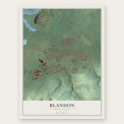 Blandon, Pennsylvania map print, the full design