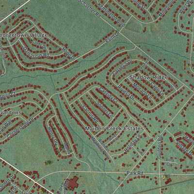 Close-up of the map of Blandon, Pennsylvania print showing street and building detail