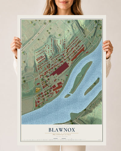 Map of Blawnox, Pennsylvania, 24 x 36 inch unframed archival matte print