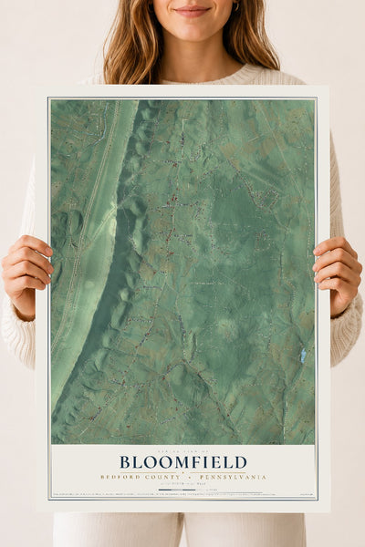 Map of Bloomfield, Bedford County, Pennsylvania, 18 x 24 inch unframed archival matte print