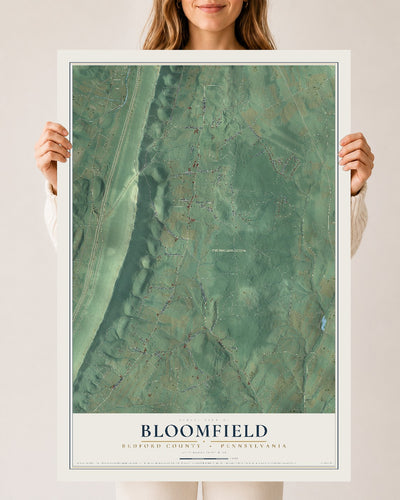 Map of Bloomfield, Bedford County, Pennsylvania, 24 x 36 inch unframed archival matte print