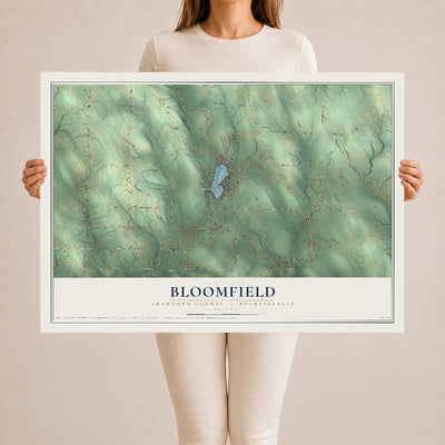 Map of Bloomfield, Crawford County, Pennsylvania, 24 x 36 inch unframed archival matte print