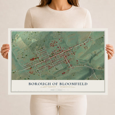 Map of the Borough of Bloomfield, Perry County, Pennsylvania, 12 x 18 inch unframed archival matte print