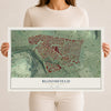 Map of Bloomfield, Pennsylvania, 12 x 18 inch unframed archival matte print
