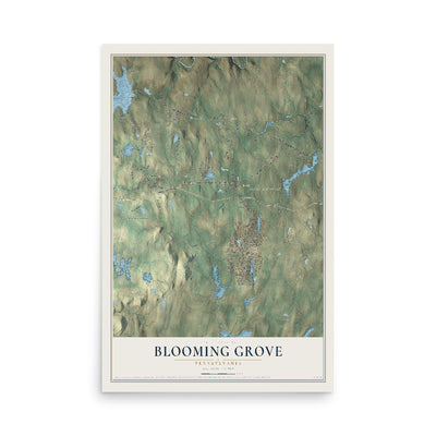 Map of Blooming Grove, Pennsylvania, 12 x 18 inch unframed archival matte print