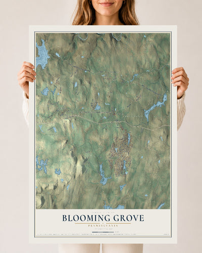 Map of Blooming Grove, Pennsylvania, 24 x 36 inch unframed archival matte print