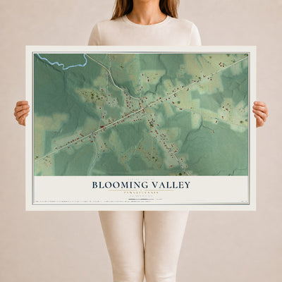 Map of Blooming Valley, Pennsylvania, 24 x 36 inch unframed archival matte print