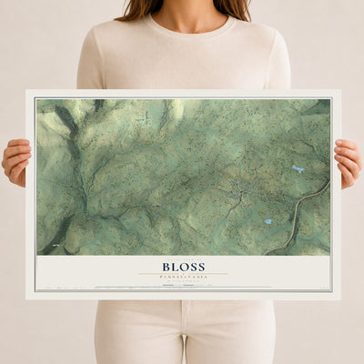 Map of Bloss, Pennsylvania, 12 x 18 inch unframed archival matte print
