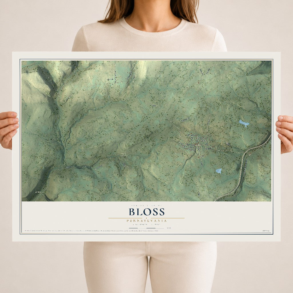 Map of Bloss, Pennsylvania, 18 x 24 inch unframed archival matte print