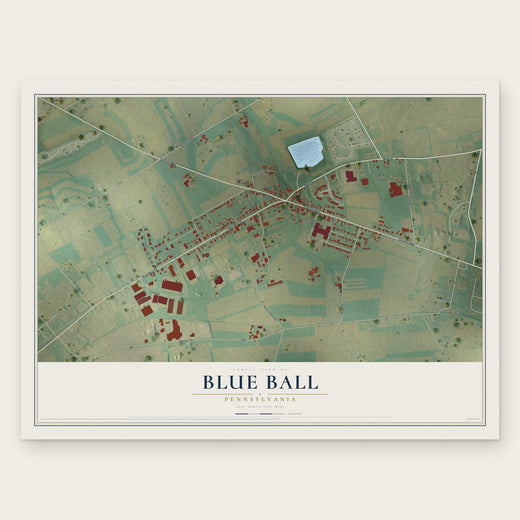 Blue Ball, Pennsylvania map print, the full design