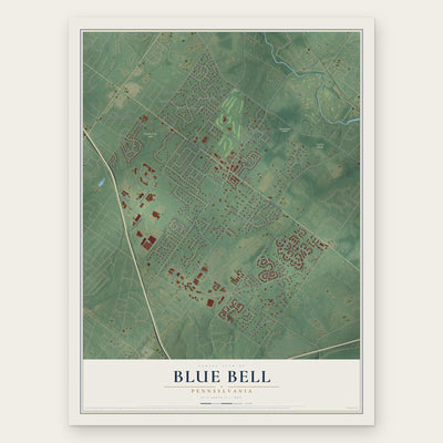 Blue Bell, Pennsylvania map print, the full design