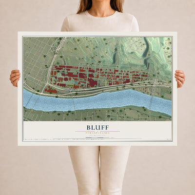 Map of Bluff, Pennsylvania, 24 x 36 inch unframed archival matte print