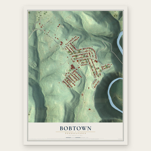 Bobtown, Pennsylvania map print, the full design