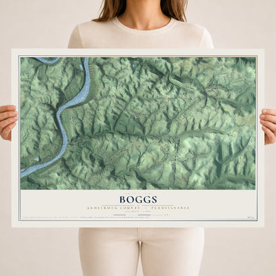 Map of Boggs, Armstrong County, Pennsylvania, 18 x 24 inch unframed archival matte print