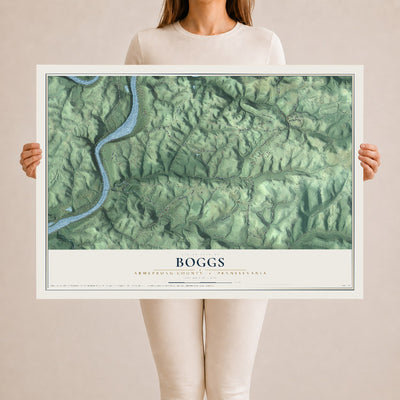 Map of Boggs, Armstrong County, Pennsylvania, 24 x 36 inch unframed archival matte print