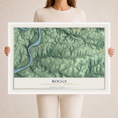 Map of Boggs, Armstrong County, Pennsylvania, 24 x 36 inch print in a white wood frame