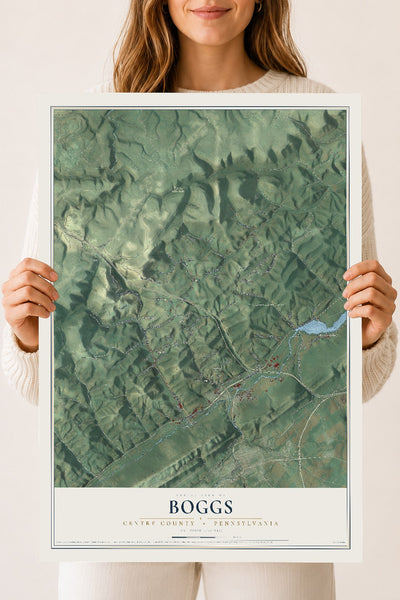 Map of Boggs, Centre County, Pennsylvania, 18 x 24 inch unframed archival matte print