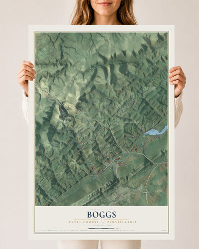 Map of Boggs, Centre County, Pennsylvania, 24 x 36 inch unframed archival matte print