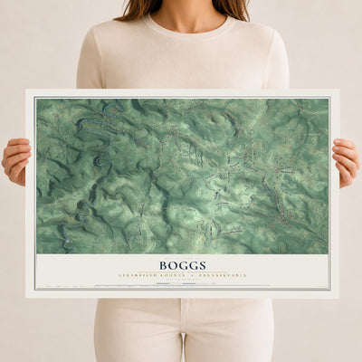 Map of Boggs, Clearfield County, Pennsylvania, 12 x 18 inch unframed archival matte print
