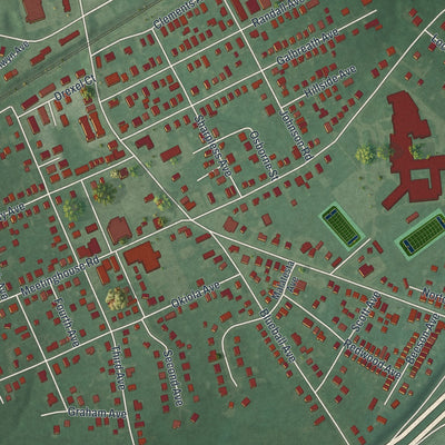 Close-up of the map of Boothwyn, Pennsylvania print showing street and building detail