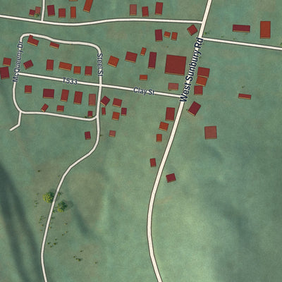 Close-up of the map of Boyers, Pennsylvania print showing street and building detail