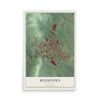 Map of Boyertown, Pennsylvania, 12 x 18 inch unframed archival matte print