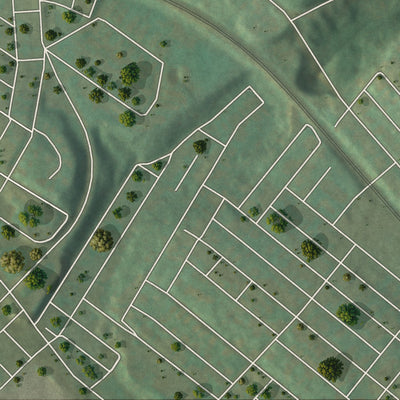 Second close-up of the map of Braddock Hills, Pennsylvania print showing more streets and buildings