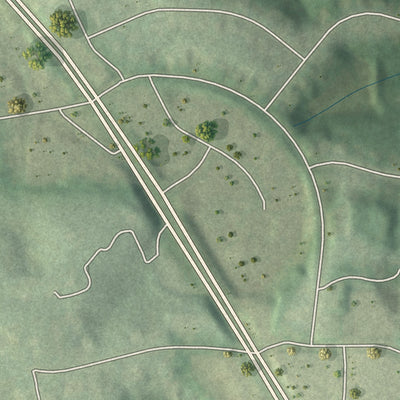Close-up of the map of Bradford Woods, Pennsylvania print showing street and building detail
