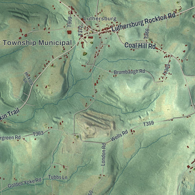 Close-up of the map of Brady, Clearfield County, Pennsylvania print showing street and building detail
