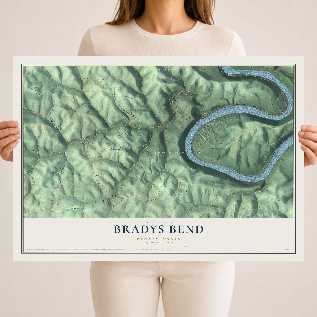 Map of Bradys Bend, Pennsylvania, 18 x 24 inch unframed archival matte print