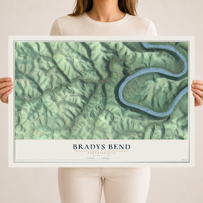 Map of Bradys Bend, Pennsylvania, 18 x 24 inch unframed archival matte print