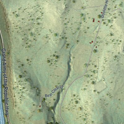 Second close-up of the map of Braintrim, Pennsylvania print showing more streets and buildings