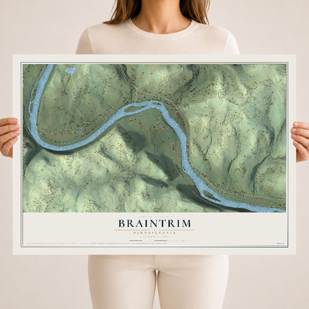 Map of Braintrim, Pennsylvania, 18 x 24 inch unframed archival matte print