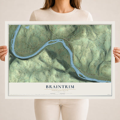 Map of Braintrim, Pennsylvania, 18 x 24 inch unframed archival matte print