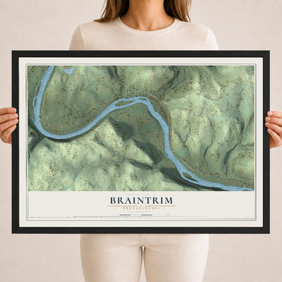 Map of Braintrim, Pennsylvania, 18 x 24 inch print in a black wood frame