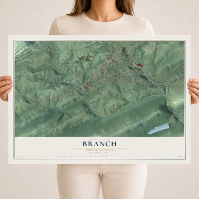 Map of Branch, Pennsylvania, 18 x 24 inch unframed archival matte print