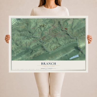 Map of Branch, Pennsylvania, 24 x 36 inch unframed archival matte print