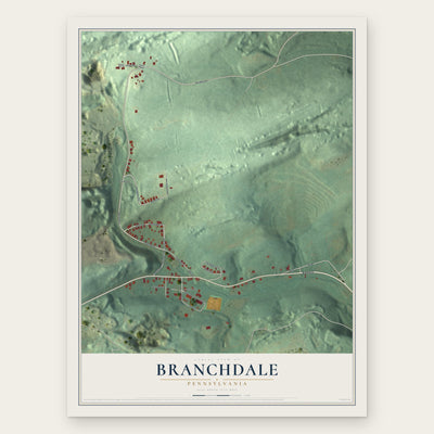 Branchdale, Pennsylvania map print, the full design