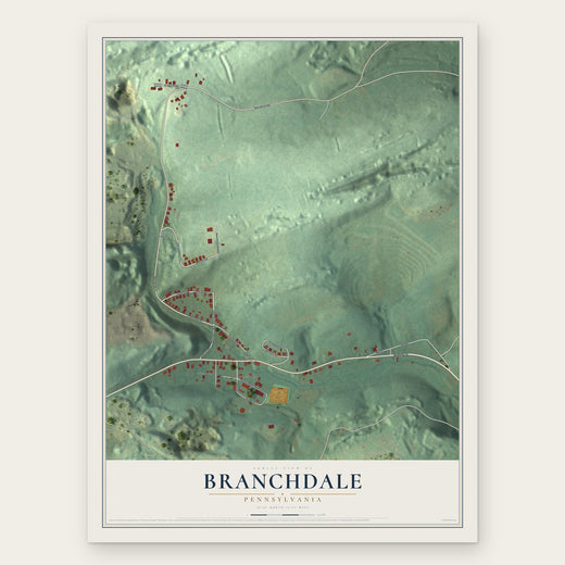 Branchdale, Pennsylvania map print, the full design