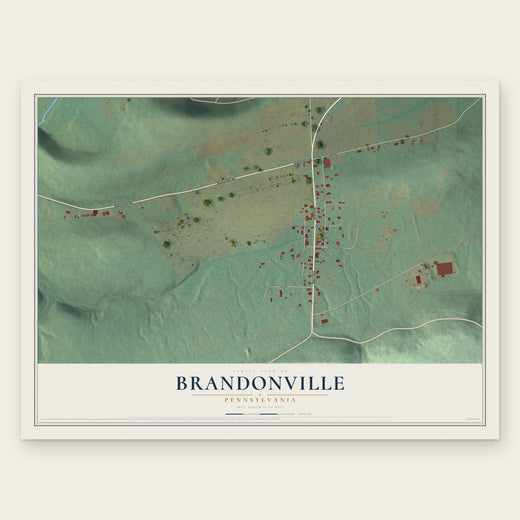 Brandonville, Pennsylvania map print, the full design