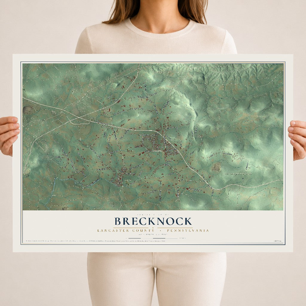 Map of Brecknock, Lancaster County, Pennsylvania, 18 x 24 inch unframed archival matte print