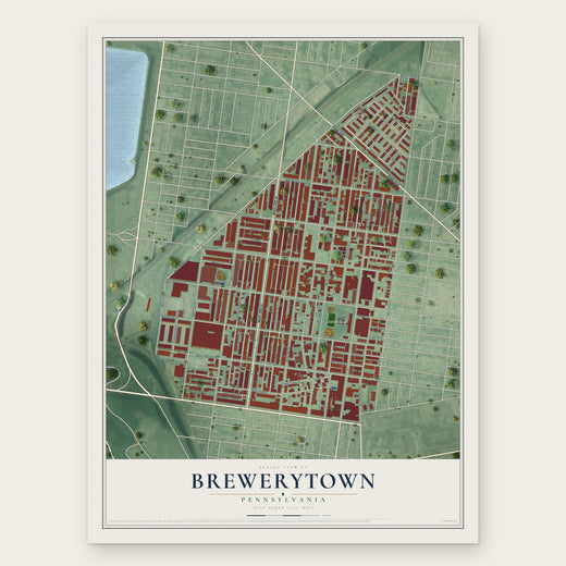 Brewerytown, Pennsylvania map print, the full design