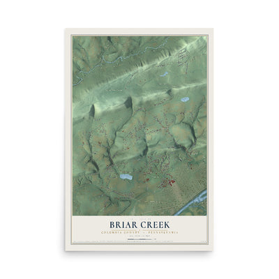 Map of Briar Creek, Columbia County, Pennsylvania, 12 x 18 inch unframed archival matte print