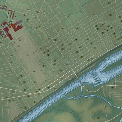 Close-up of the map of Briar Creek, Columbia County, Pennsylvania print showing street and building detail
