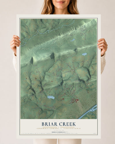 Map of Briar Creek, Columbia County, Pennsylvania, 24 x 36 inch unframed archival matte print