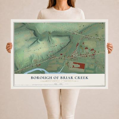 Map of the Borough of Briar Creek, Columbia County, Pennsylvania, 24 x 36 inch unframed archival matte print
