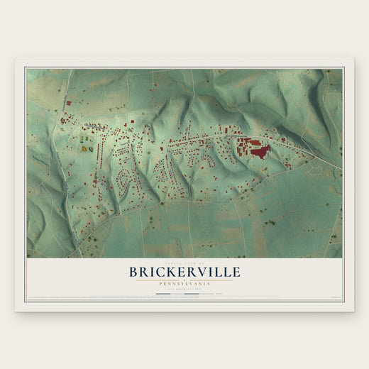 Brickerville, Pennsylvania map print, the full design