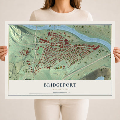 Map of Bridgeport, Pennsylvania, 18 x 24 inch unframed archival matte print